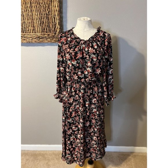Talbots Midi Dress S Small Autumn Garden Stretch Career Church NEW NWT $149 - Picture 4 of 11